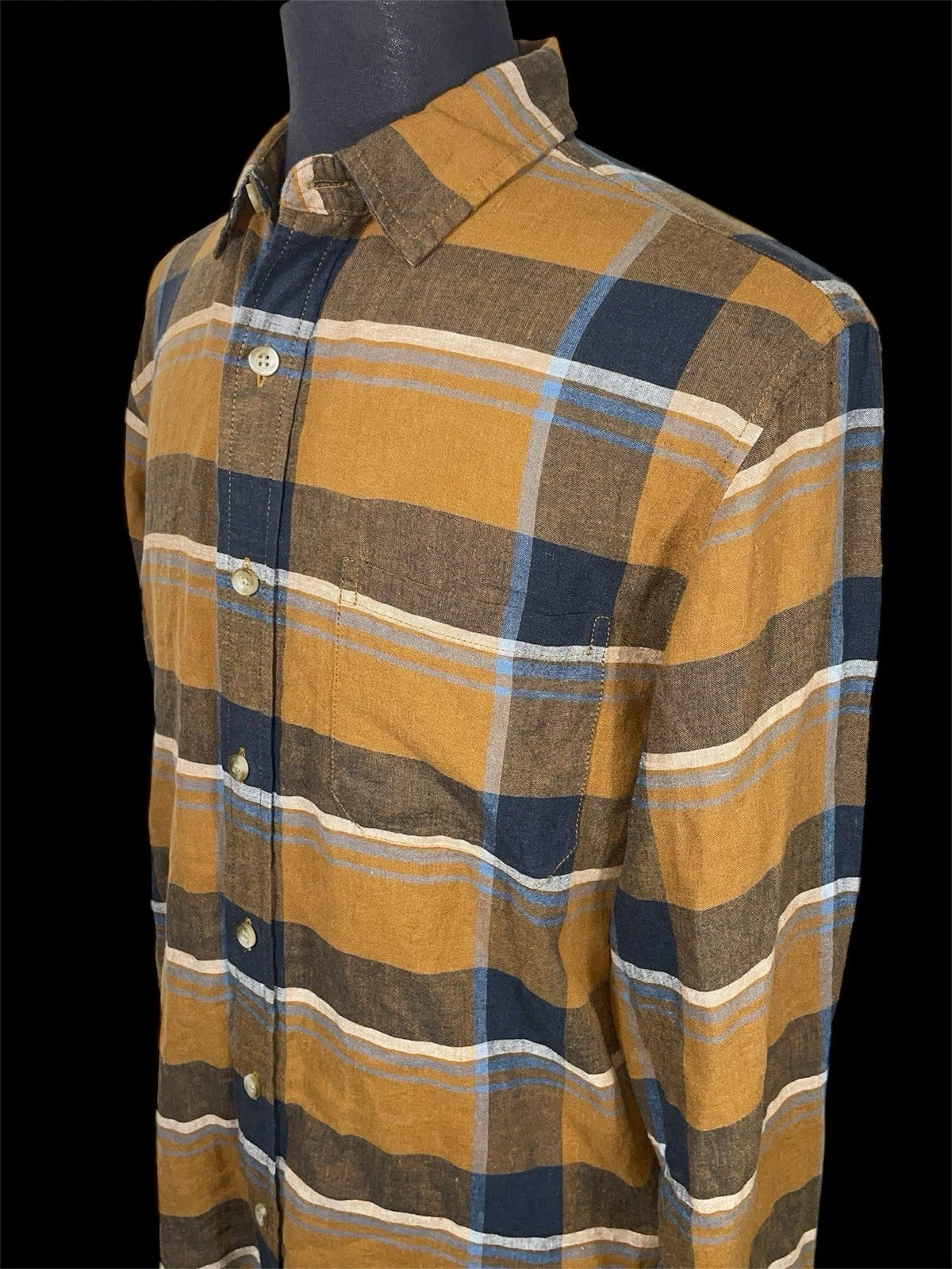 PENDLETON LINEN BLEND BUTTON FRONT FLANNEL SHIRT SZ M RUNS BIG