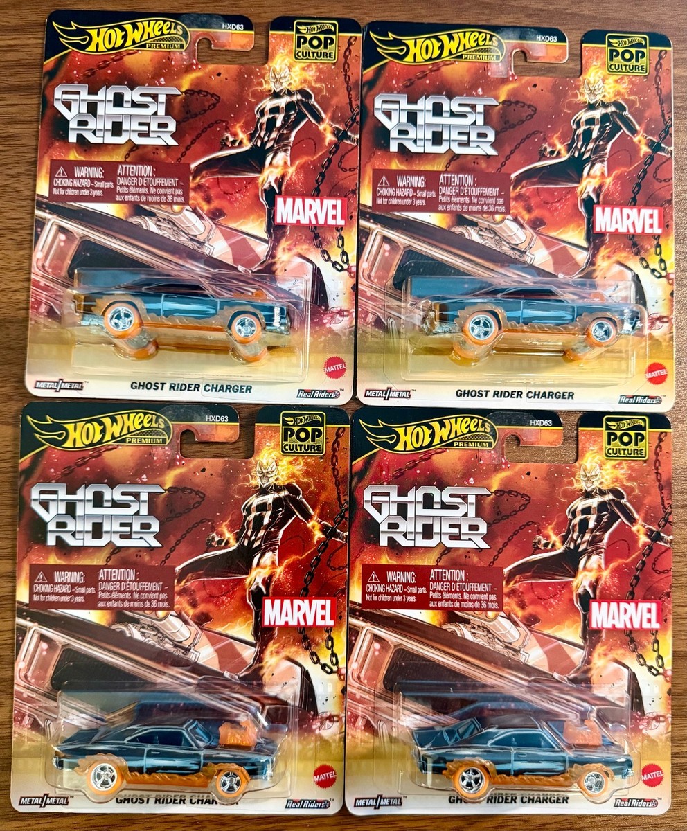 Hot Wheels Premium Pop Culture Marvel Ghost Rider Charger Lot of 4