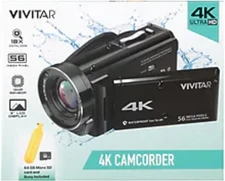NEW Vivitar 4K Camcorder Ultra HD Lens Recording with 56MP DVR48K - Rose Gold 