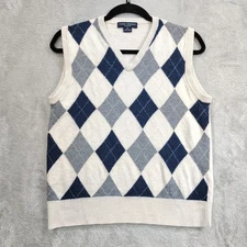 Daniel Cremieux Men's M Argyle Sweater Vest 100% Wool Golf Preppy Classic