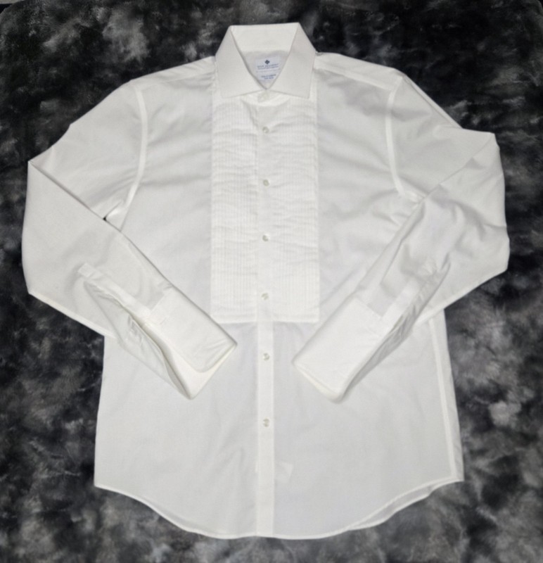 Ryan Seacrest Distinction Slim Fit Stretch Tuxedo Shirt 15.5 32/33 White Formal