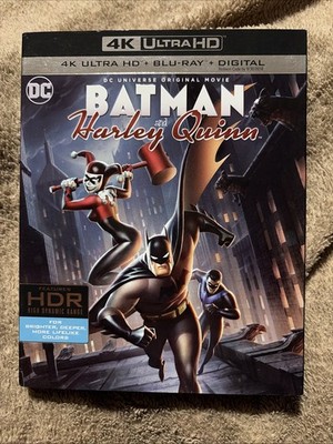 Batman and Harley Quinn (4K Ultra HD, Blu-ray 2017) W/ Slipcover! No Digital