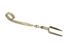 Vintage Used Decorative Twisted Sterling Silver Oyster Olive Fork Utensil