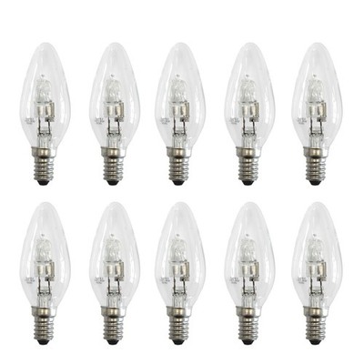 10 x Kerze Eco Halogen Glühbirne 42W = 60W / 55W E14 Glühlampe warmweiß dimmbar