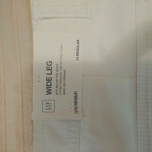 Gap Women's Stretch Wide Leg White Size 14 Regular New - 第 9/9 張圖片