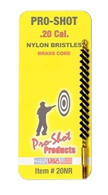 Pro-Shot 20NR Bore Brush .20 Cal Rifle #5-40'' Thread Nylon Bristles Brass Core