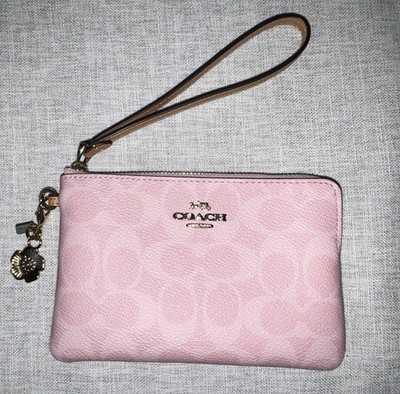 RARE NWT Coach Powder Pink Small Corner Zip Wristlet SOLDOUT SHIPS TODAY