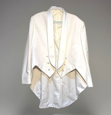 After Six Mens White Shawl Lapels Long Tails Formal Jacket Tuxedo Tailcoat Sz 60