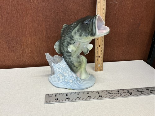 Vintage 1988 Homco Masterpiece Porcelain Figurine Large Mouth Bass Fish