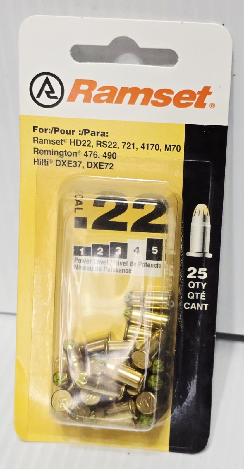 Ramset Caliber Lot of 4 -Ramset .22 Caliber Yellow Powder Level 4 Shot Load 25/Pk ...