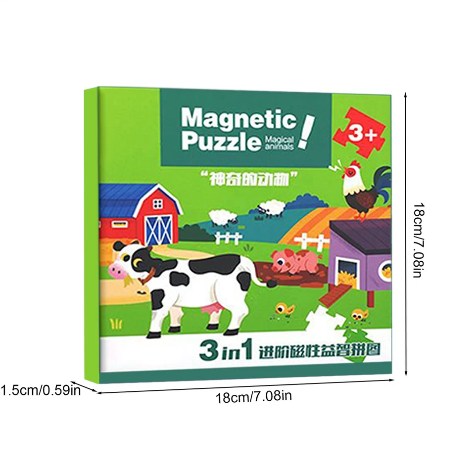 Magnetpuzzle für Kinder ab 4-6 Jahren, 20 Stück Reisespielzeug Tier Kleinkind Puzzle - Bild 3 von 4