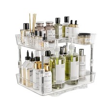 Acrylic Makeup Organizer, 2-Tier Large Capacity Cosmetic Storage Rack with Cl...