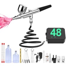 Professional Nail Art Airbrush Kit with Compressor - 3 Adjustable PSI 25/35/...