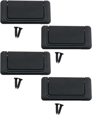 Flush Pull Handle Black 4PCS Invisible Flip Drawer Handle Dull Polish Conceal...