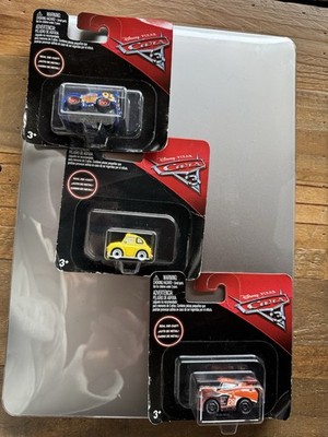 DisneyPixar Mini Racers Die-cast 3 Single Sealed Cards Treadless, Luigi, Rusteze