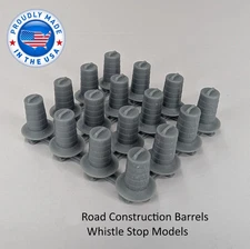 Whistle Stop Models N2210 N Scale Road Construction Barrels, 3D Printed 25pcs