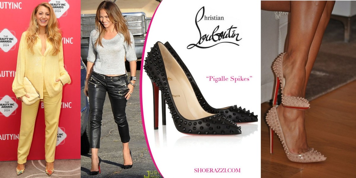 Christian Louboutin Pigalle Spikes 100 Black Leather Pumps 38.5 So