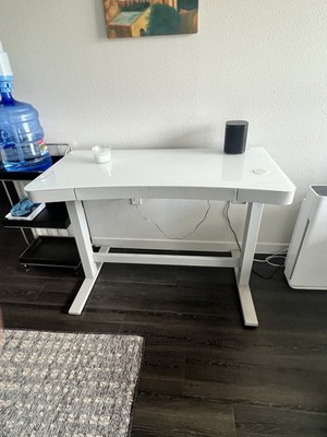 FlexiSpot Comhar Standing Desk 48'' White Height Adjustable USB Charging Drawer