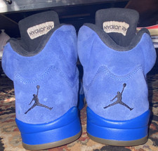 Jordan Air Jordan 5 Mens Blue Suede Mid Top L...