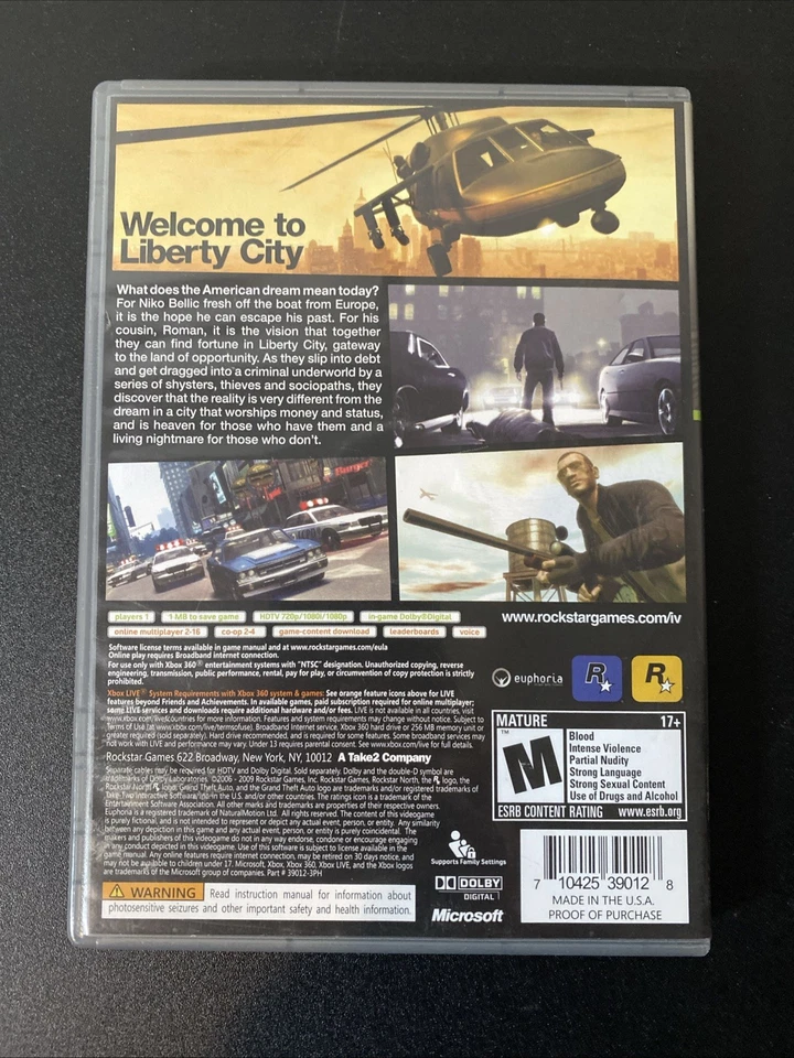 Grand Theft Auto IV - Platinum Hits (Xbox 360, 2009) CIB  TESTED - Image 2 of 4