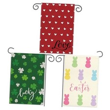 3 Pack Valentine Day Garden Flag St Patricks Day Garden Flag Easter Garden