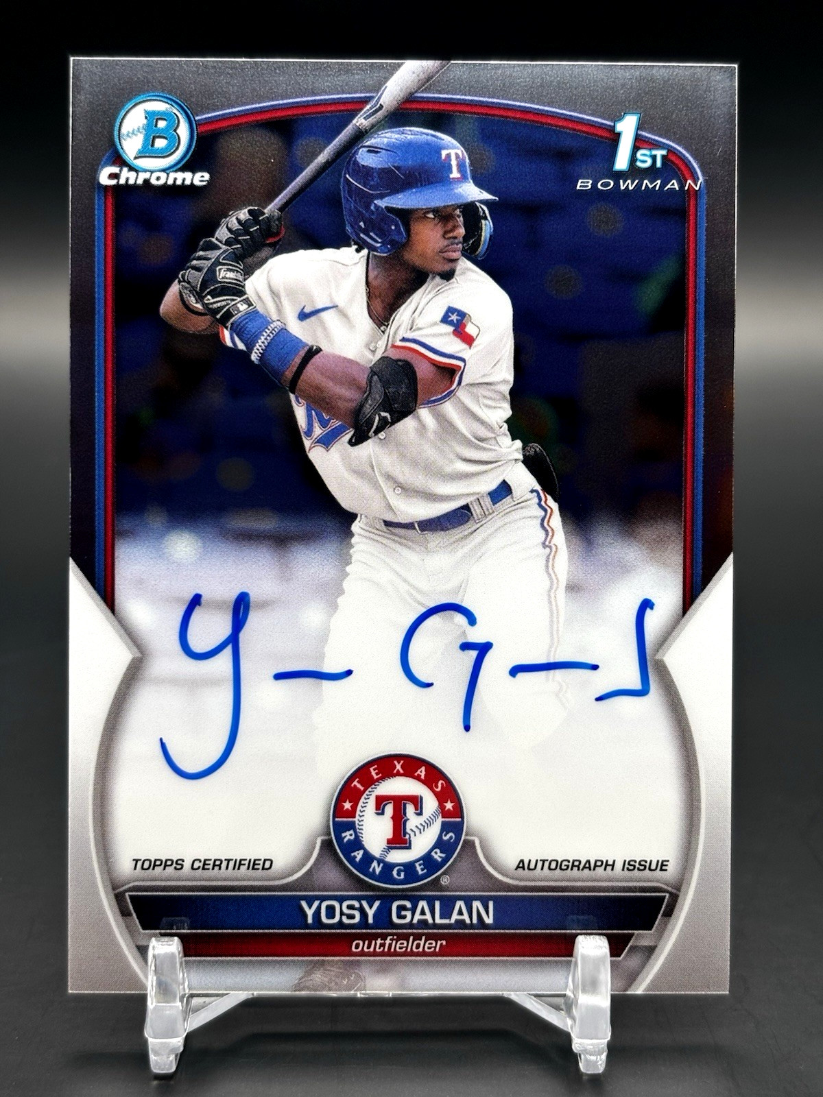 2023 Bowman Chrome Yosy Galan Prospect Auto #CPA-YGA Rangers