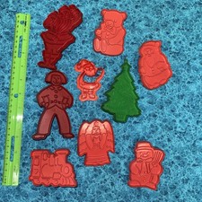 Lot of 9 Vintage Christmas Holiday Cookie Cut...