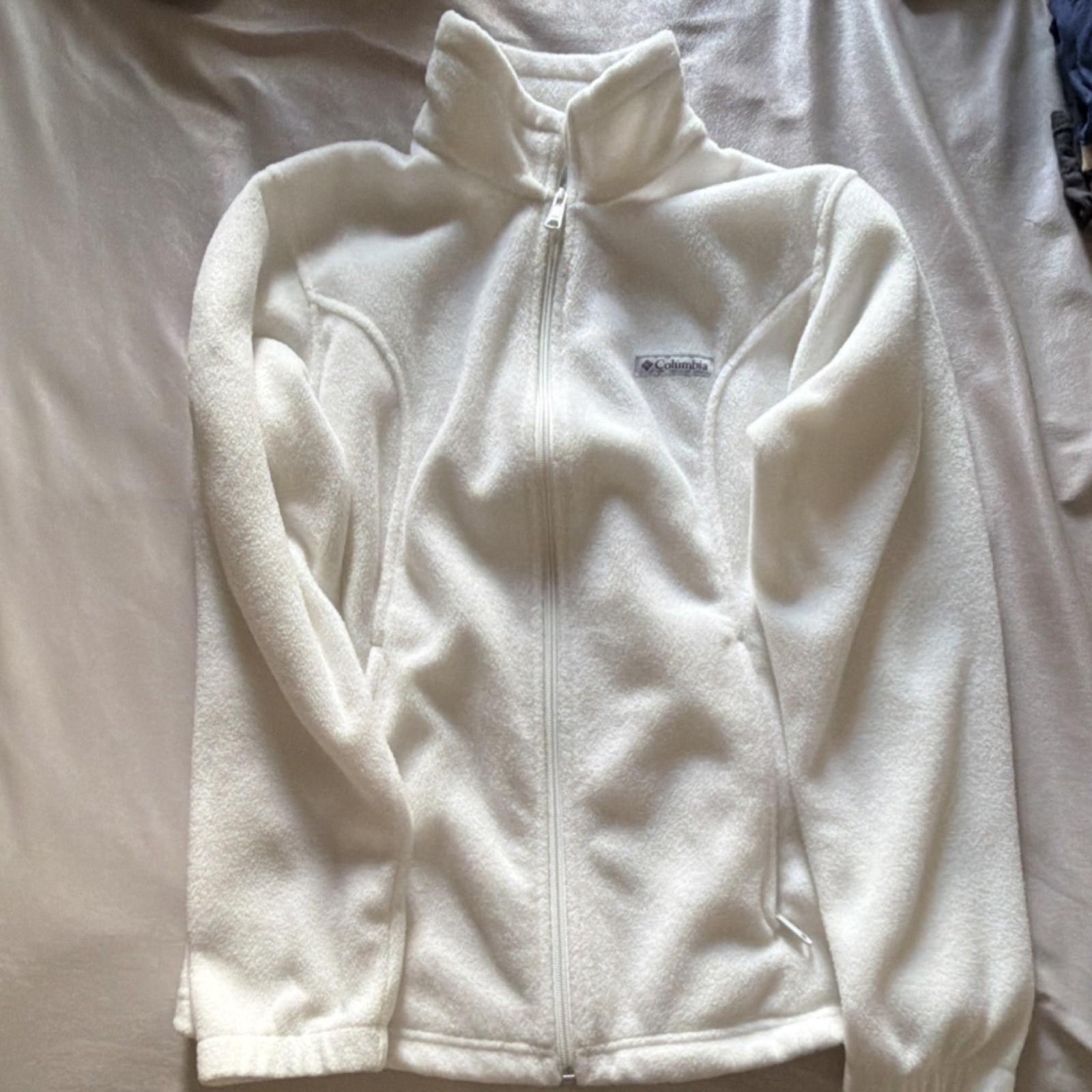 Columbia Women's White Full Zip Basic Jacket Long Sleeve Size M