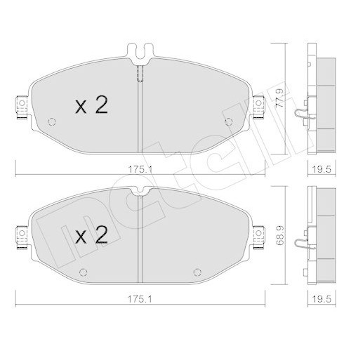 Plaquettes de frein Metelli 22-1132-0 pour Mercedes Benz Classe C et E