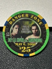 $25 MGM GRAND BOXING CASINO POKER CHIP LAS VEGAS NEVADA DE LA HOYA vs MAYORGA
