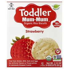 Hot Kid, Toddler Mum-Mum, Organic Rice Biscuits, Strawberry, 12 Packs, 2.12 oz