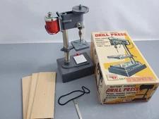 Vintage Rosko Battery Powered Mini Drill Press Toy In Box Toy Tool Parts