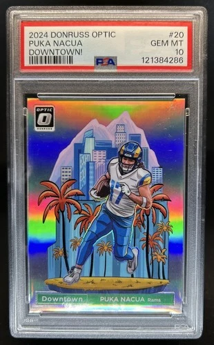 2024 Panini Donruss Optic Puka Nacua Downtown! SSP #20 Rams PSA 10 GEM MINT