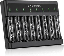 POWEROWL AA Batteries Rechargeable Kit, High Capacity 2800mAh 1200 Cycles 1.2V N