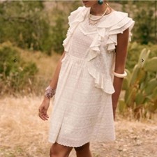 Sezane Alexane White Eyelet Dress Size 40 / US 8