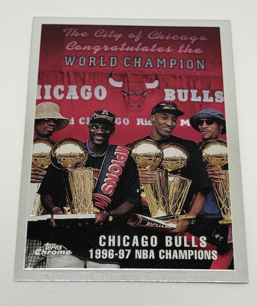 1997-98 Topps Chrome Chicago Bulls NBA Champions Checklist #51