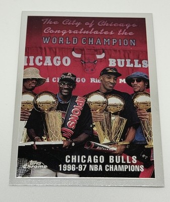 1997-98 Topps Chrome Chicago Bulls NBA Champions Checklist #51