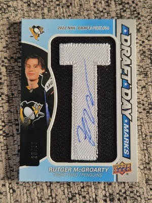 25-26 SP Game Used Rutger McGroarty Draft Day Marks 25/35 Pittsburgh Penguins