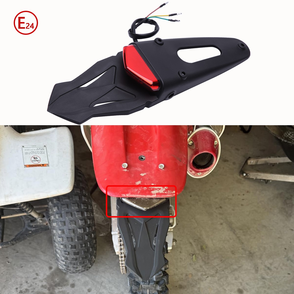 Red LED Tail Brake Light License Plate Lamp For Honda XR650R
