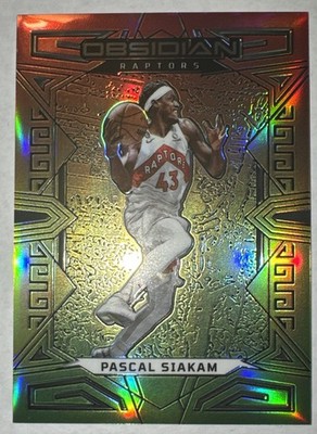 2022-23 Panini Obsidian - Pascal Siakam #73 Electric Etch Red Yellow Green Flood