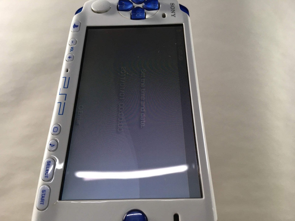 GD7954 No Battery PSP-3000 WHITE & BLUE SONY PSP Console