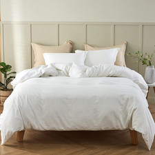 French Linen Duvet Cover Set 78" X 86"- 3 Pieces 1 Comforter Cover,2 Pillowcase