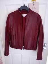Real Leather Next Jacket Burgundy Size  10
