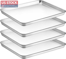 US Stock CEKEE 4 Pack Baking Sheet Set 18x13in Stainless Steel Pan