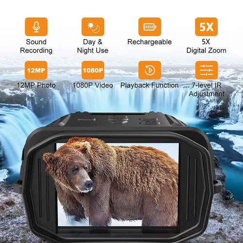 Night Vision Goggles 2.4" LCD Screen Day Night High-Power Binoculars Infrared - Picture 11 of 19