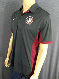 NIKE DRI FIT GOLF POLO SHIRT SS Mens Large Dark Grey FSU Florida State Seminoles | eBay