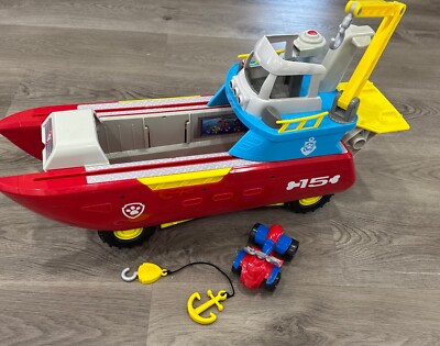Paw Patrol Sea Patroller Transforming Boat ATV  Ryder & Anchor - Tested HTF Toy