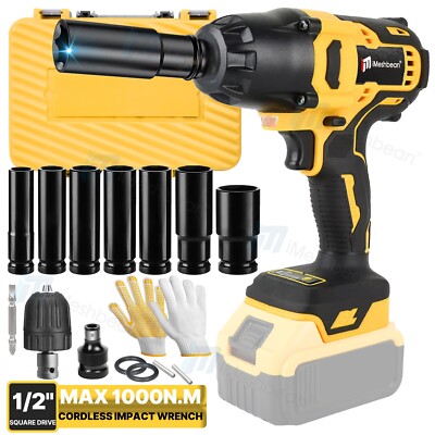 Cordless Impact Wrench 1/2 inch Fits DeWalt 20v (No Battery) 1000N.m High Torque