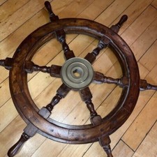 Nautical Beach Ship Wheel Wooden Steering Wheel 24" Maritime Boat Ships Captains