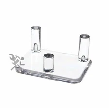 Mineral Geode Fossil Display Stands, 2-inch Acrylic Three Peg Holders, 12 Pack